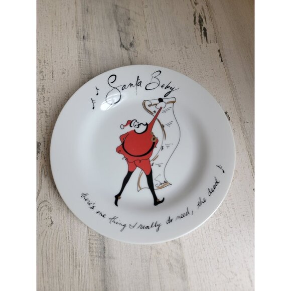 Pottery Barn‎ Santa baby there's one thing I really do need plate Japan - Picture 1 of 4